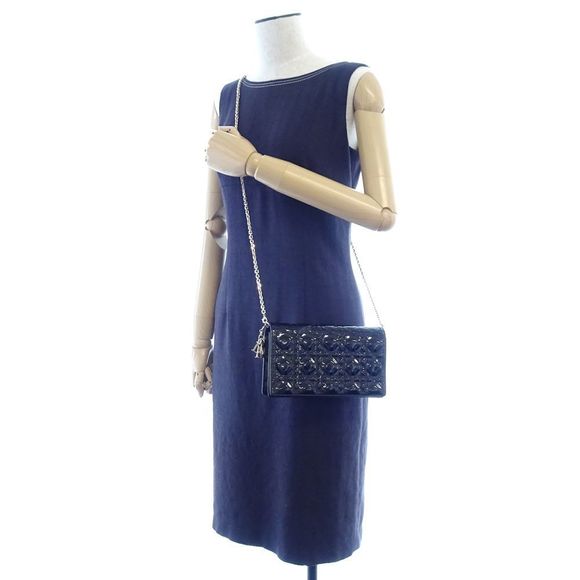 Christian Dior Chain Shoulder Bag Diagonal Cannage Black - Picture 7 of 7